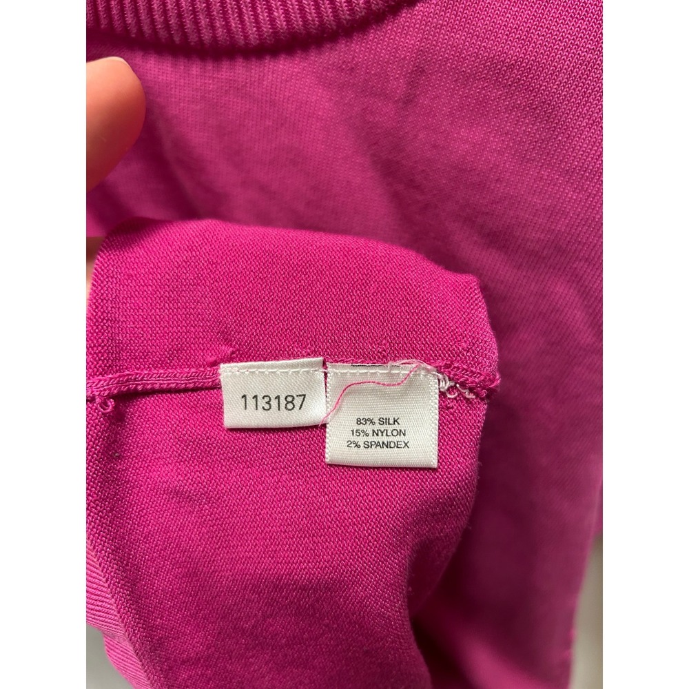 Ann Taylor Silk Blend Sweater Womens SP Pink Good Scoop Neck 3/4 Sleeve 113187 - Picture 2 of 7